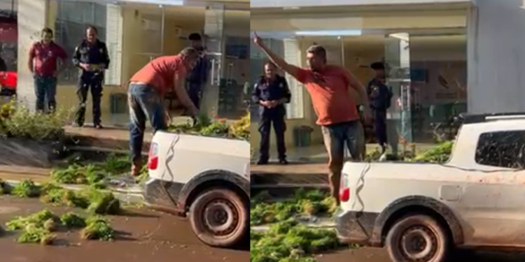 O agricultor ficou revoltado ao não conseguir levar a produção para Manaus. Foto: Reprodução