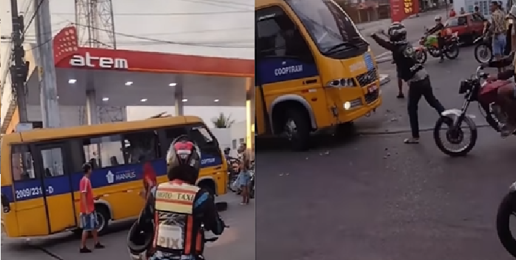 Passageiros e mototaxistas ficaram revoltados. Foto: Reprodução