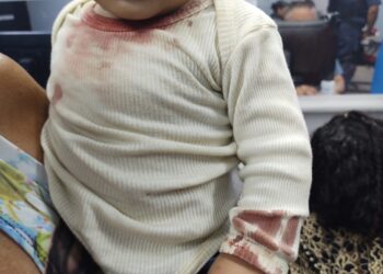 A bebezinha estava no colo da mãe. Foto: Reprodução