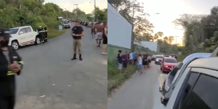 Vídeo mostra o grande número de carros e pessoas. Foto: Reprodução