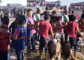 A cena causou revolta nas pessoas que presenciaram e na internet. Foto: Reprodução