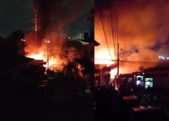 O incêndio começou por volta das 22h. Foto: Reprodução