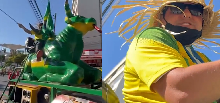 O homem foi um dos militantes bolsonaristas que se reuniram para participar da convenção do Partido Liberal (PL). Foto: Reprodução