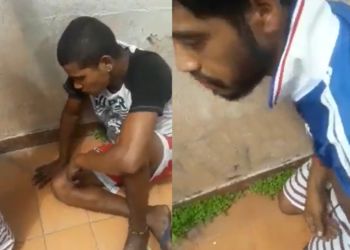 Os homens levaram uma surra e foram entregues à polícia. Foto: Reprodução