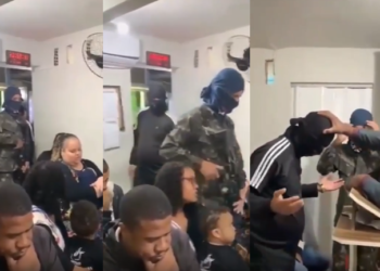 A cena inusitada aconteceu na Ilha do Governador, no Rio de Janeiro. Foto: Reprodução