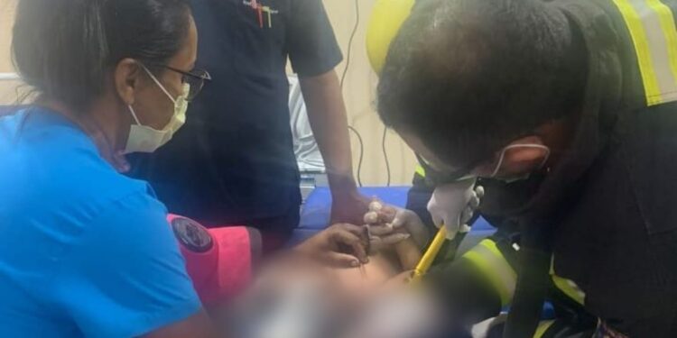 A mãe não soube informar como ocorreu o acidente. Foto: Reprodução/CBAM