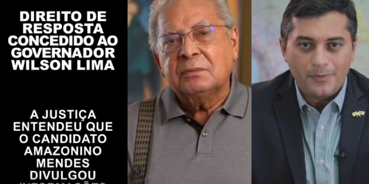 O direito de resposta foi publicado nas redes sociais de Amazonino Mendes. Foto: Reprodução