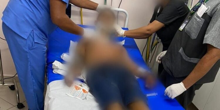 O homem foi socorrido no SPA do São Raimundo. Foto: Reprodução