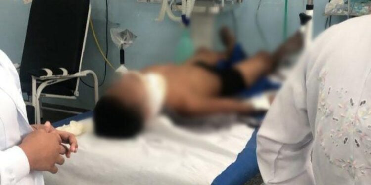 O rapaz foi socorrido e encaminhado para uma unidade hospitalar. Foto: Reprodução