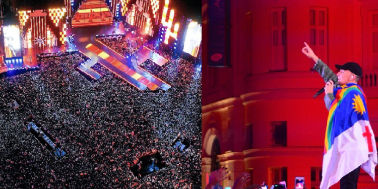 A gravação atraiu uma multidão e a segurança não deu conta. Foto: Reprodução