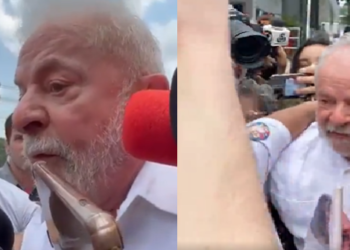 O ex-presidente esteve no Distrito Industrial. Foto: Reprodução