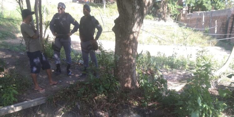 O corpo estava numa área de plantação. Foto: Reprodução