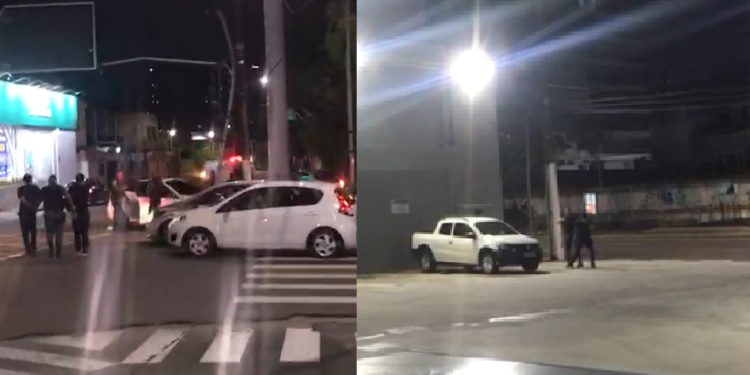 Os suspeitos foram presos após colidirem em um poste. Foto: Reprodução