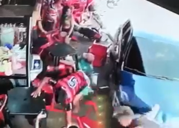 O acidente ocorreu em Parintins, nesse final de semana. Foto: Reprodução