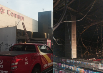 O incêndio foi registrado ainda na madrugada. Foto: Reprodução