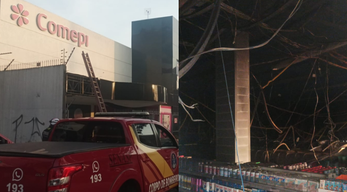 O incêndio foi registrado ainda na madrugada. Foto: Reprodução