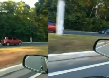 A cena foi flagrada neste sábado (10). Foto: Reprodução