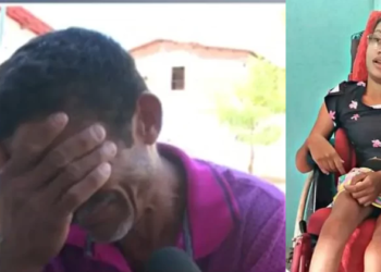 O homem se emocionou enquanto dava entrevista falando sobre a filha. Foto: Reprodução
