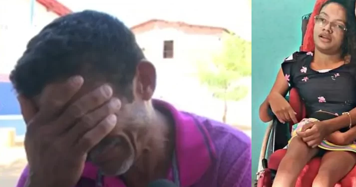 O homem se emocionou enquanto dava entrevista falando sobre a filha. Foto: Reprodução