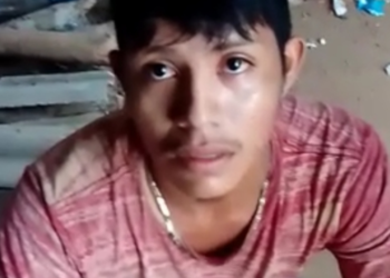 O rapaz aparece em um vídeo que foi enviado para a família. Foto: Reprodução