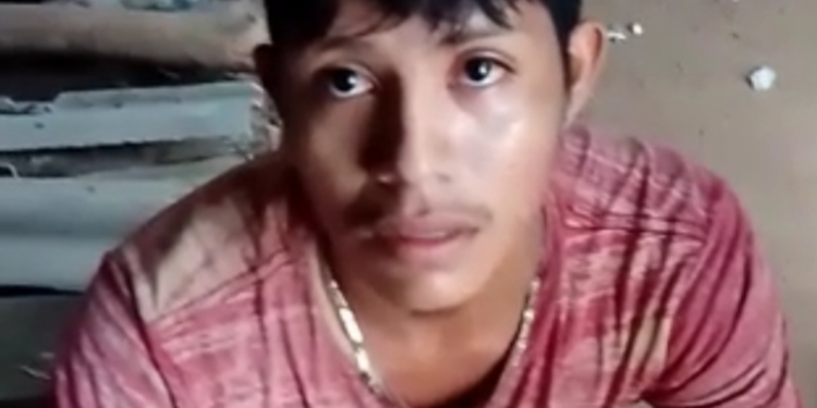 O rapaz aparece em um vídeo que foi enviado para a família. Foto: Reprodução