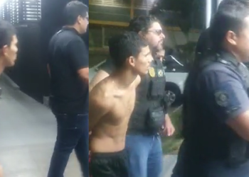 O suspeito foi levado para a sede da DEHS na noite desta quarta-feira (26). Foto: Reprodução