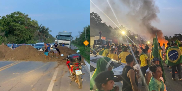 As rodovias estão sendo bloqueadas por manifestantes. Foto: Reprodução