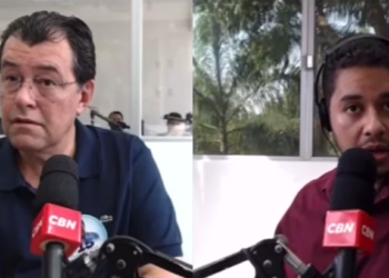 O senador e candidato ao governo ficou visivelmente desconfortável. Foto: Reprodução/Internet