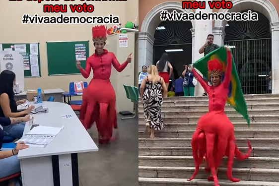 O criador de conteúdo votou no Centro de Manaus. Foto: Reprodução/Instagram