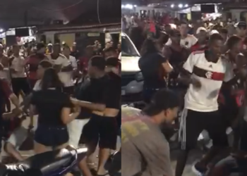 A confusão aconteceu ainda durante o jogo. Foto: Reprodução