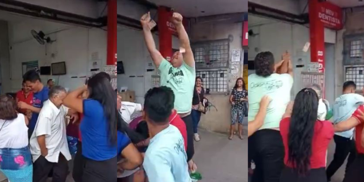 As pessoas pulavam e se jogavam em cima do dinheiro. Foto: Reprodução