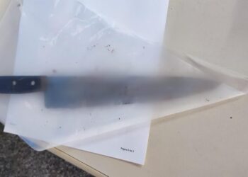 A faca usada no crime foi recuperada pela polícia. Foto: Divulgação
