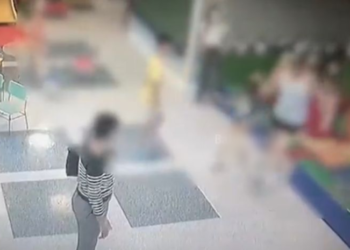 As agressões aconteceram na brinquedoteca de um condomínio de luxo. Foto: Reprodução