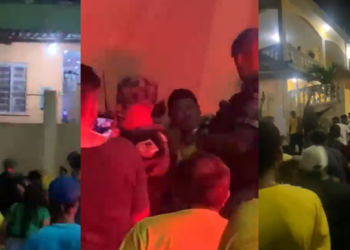 A polícia teve que disparar tiros para o alto. Foto: Reprodução