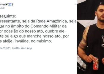 Usuário de rede social incentivou a agressão física. Foto: Reprodução/Twitter