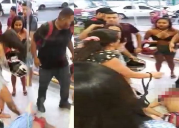 Os clientes se revoltaram e foram para cima do suspeito. Foto: Reprodução