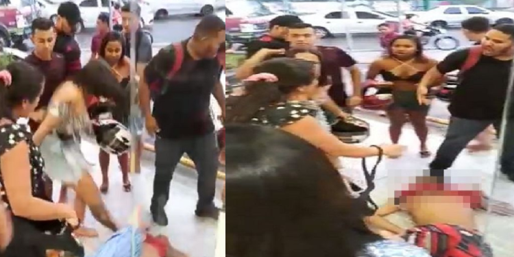 Os clientes se revoltaram e foram para cima do suspeito. Foto: Reprodução