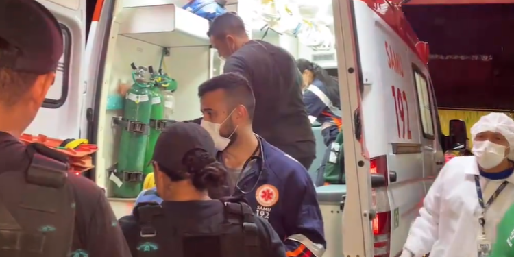 Um dos baleados foi levado ao SPA e depois transferido ao 28 de Agosto. Foto: Reprodução