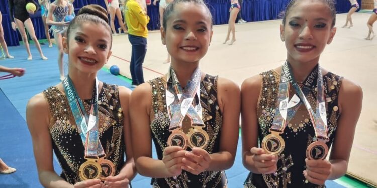 Com o resultado das amazonenses na categoria AC4 (de 13 a 14 anos), o Brasil ficou em primeiro lugar. Foto: Mauro Neto e Divulgação/ Faar