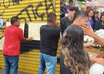 O enterro aconteceu no Tarumã, Zona Oeste de Manaus, nesta tarde. Foto: Reprodução