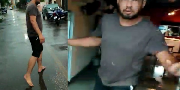 A situação aconteceu durante a chuva desta tarde. Foto: Reprodução