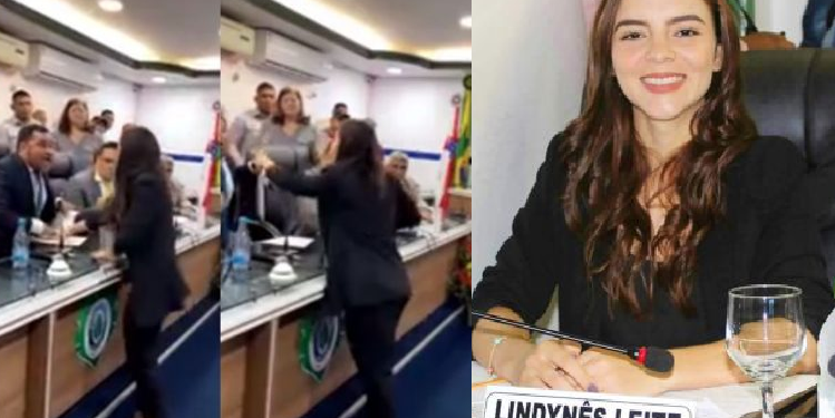 A vereadora chegou em sessão plenária e a confusão se formou. Foto: Reprodução