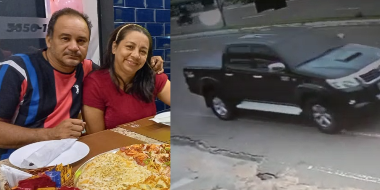 Andréia e o esposo estavam na parada de ônibus quando o carro desgovernado os pegou. Foto: Reprodução