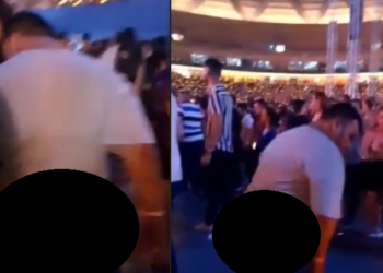 Cena inusitada aconteceu na Arena da Amazônia. Foto: Reprodução