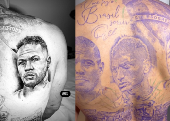 A tatuagem é gigante e já tem gente criticando. Foto: Reprodução/Instagram