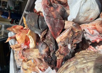 Mais de 300 kg de carne tiveram que ser descartados. Foto: Reprodução