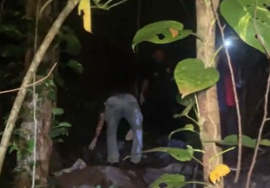 A ossada estava dentro de um buraco. Foto: Reprodução