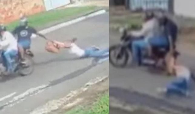 A vítima não desistiu da bolsa e não largou, fazendo os assaltantes desistirem. Foto: Reprodução