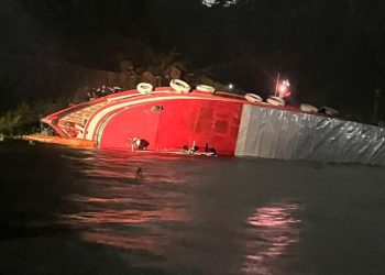 O acidente aconteceu na Orla da Compensa, Zona Oeste de Manaus. Foto: Reprodução