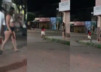 A confusão envolveu três jovens na saída de um bar. Foto: Reprodução